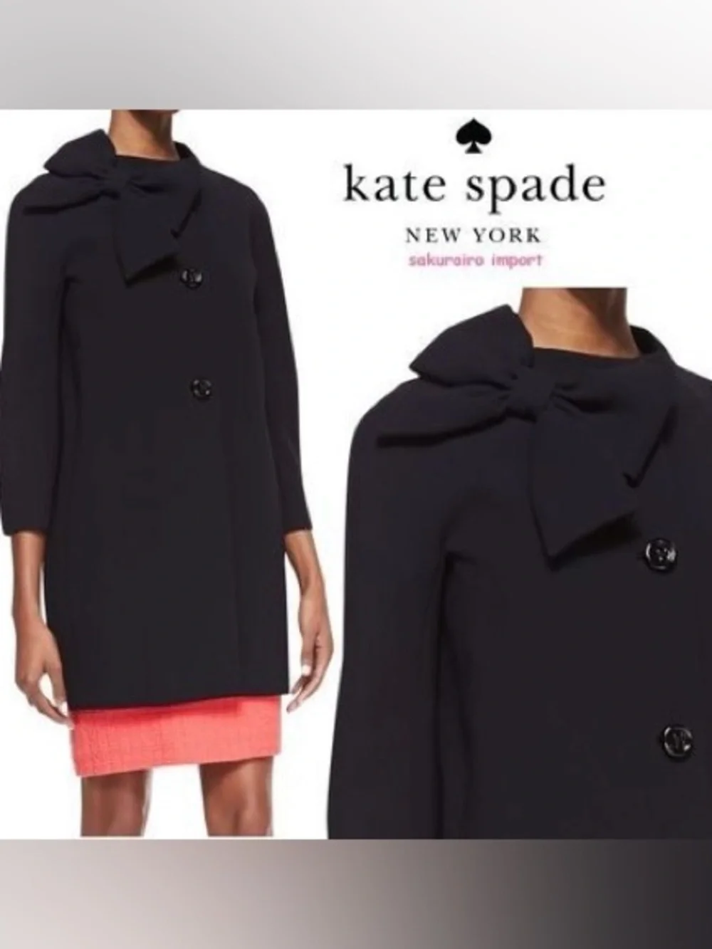 Kate Spade Dorothy Bow Coat 8